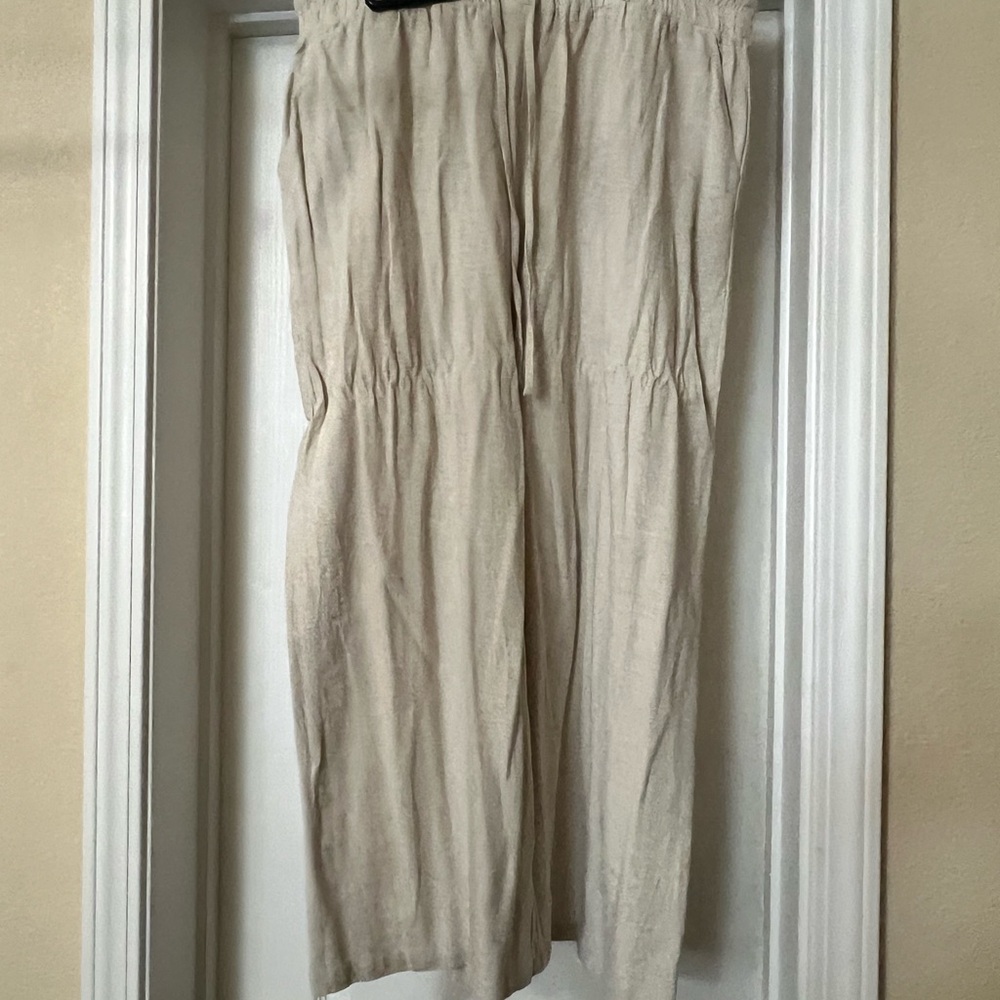 Cream Wide-Leg Pants